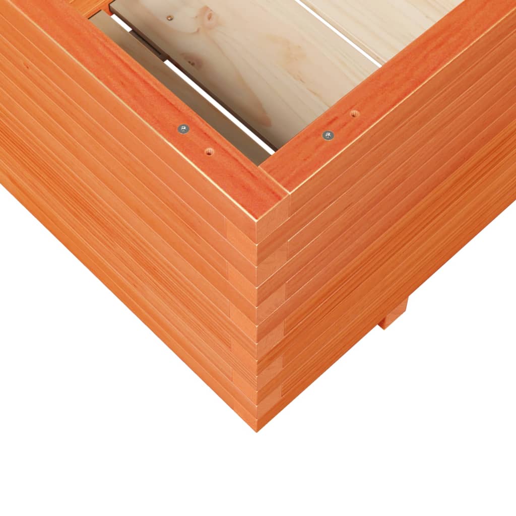 vidaXL Jardinera madera maciza de pino marrón cera 110x60x49,5 cm