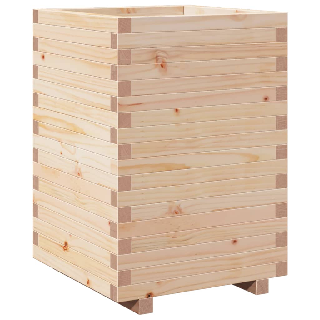 vidaXL Jardinera madera maciza de pino 50x50x72,5 cm