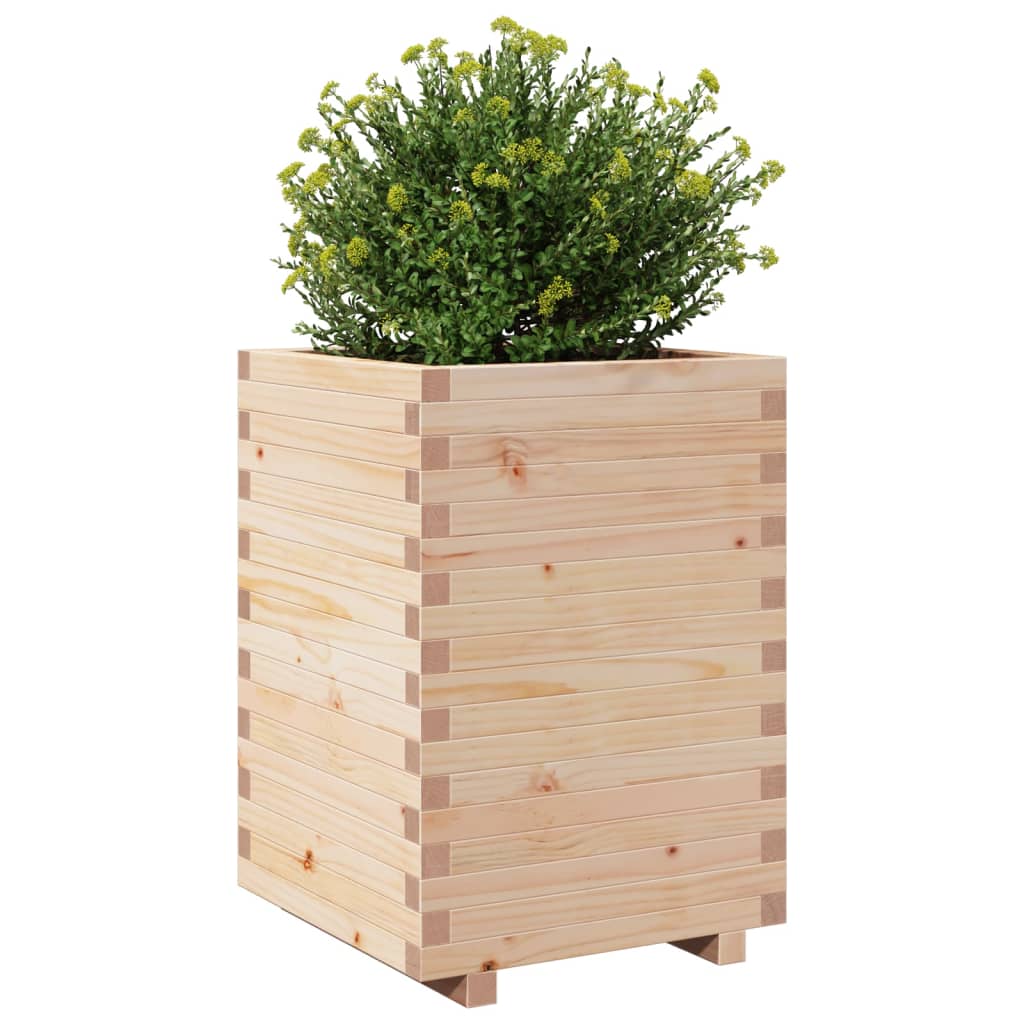 vidaXL Jardinera madera maciza de pino 50x50x72,5 cm