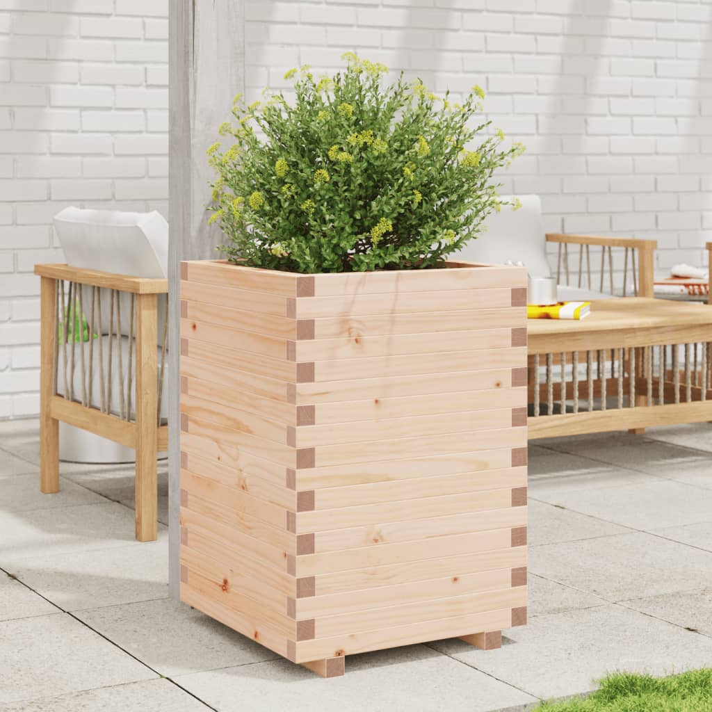 vidaXL Jardinera madera maciza de pino 50x50x72,5 cm