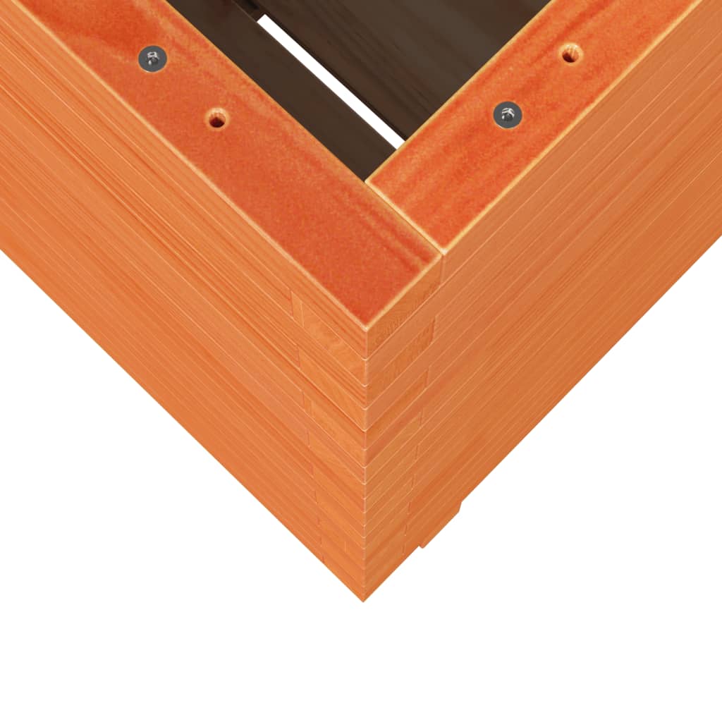 vidaXL Jardinera madera maciza de pino marrón cera 50x50x72,5 cm