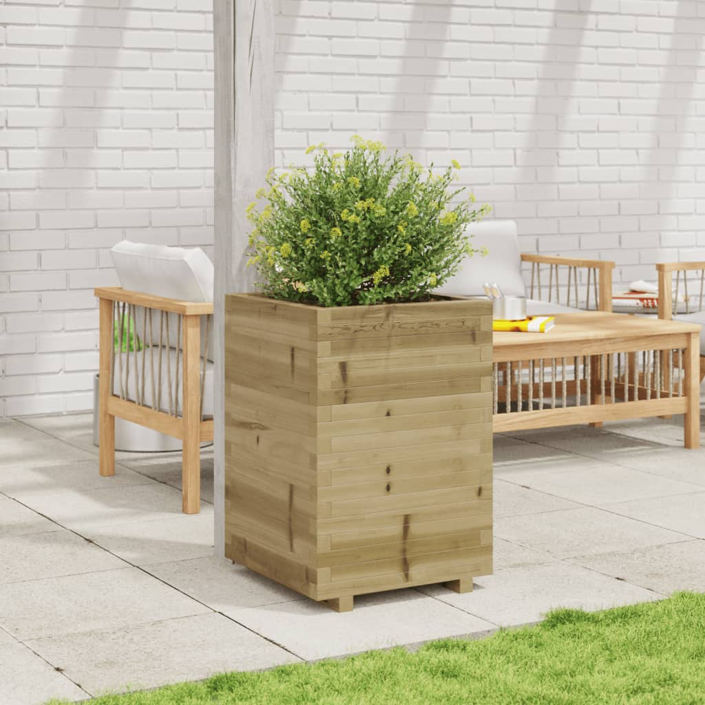 vidaXL Jardinera madera de pino impregnada 50x50x72,5 cm