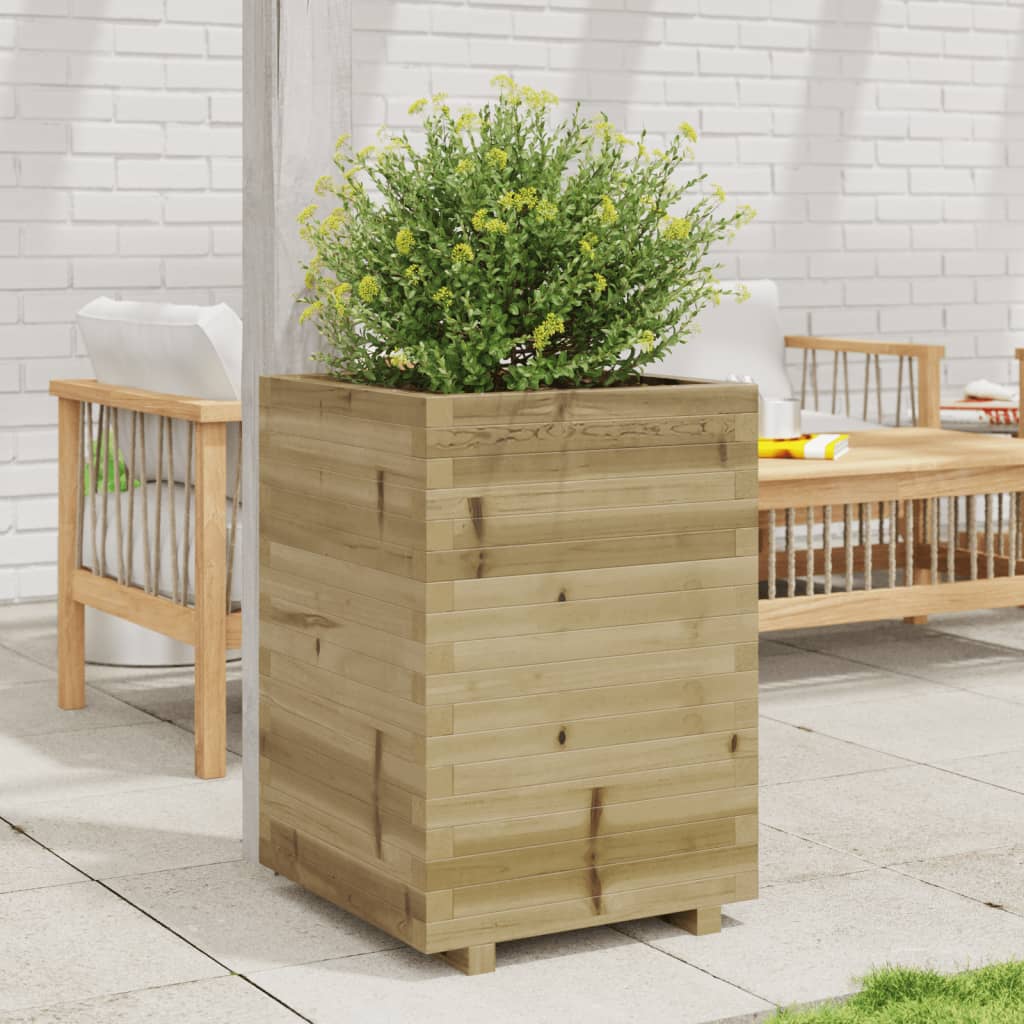 vidaXL Jardinera madera de pino impregnada 50x50x72,5 cm