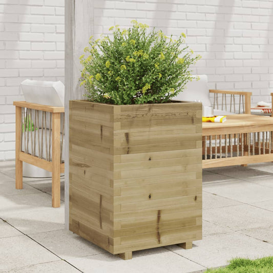 vidaXL Jardinera madera de pino impregnada 50x50x72,5 cm