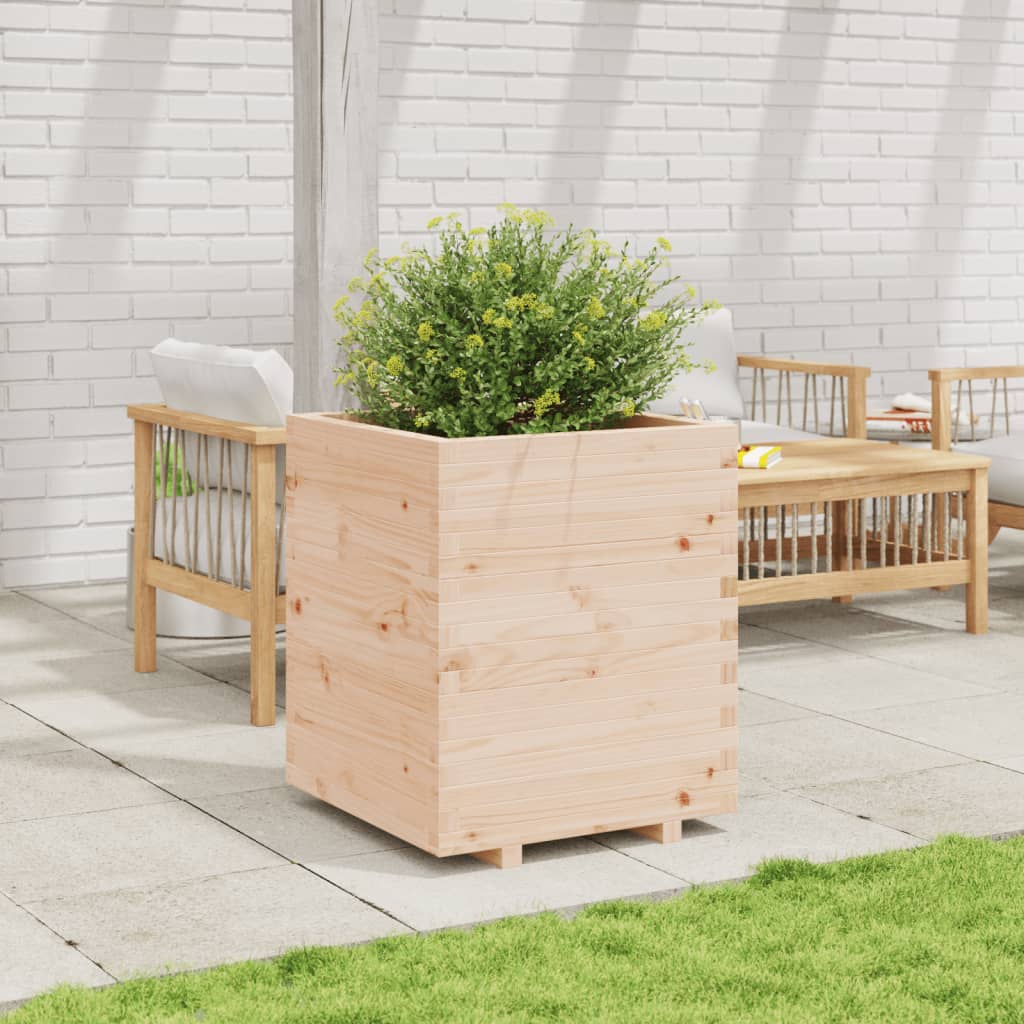 vidaXL Jardinera madera maciza de pino 60x60x72,5 cm