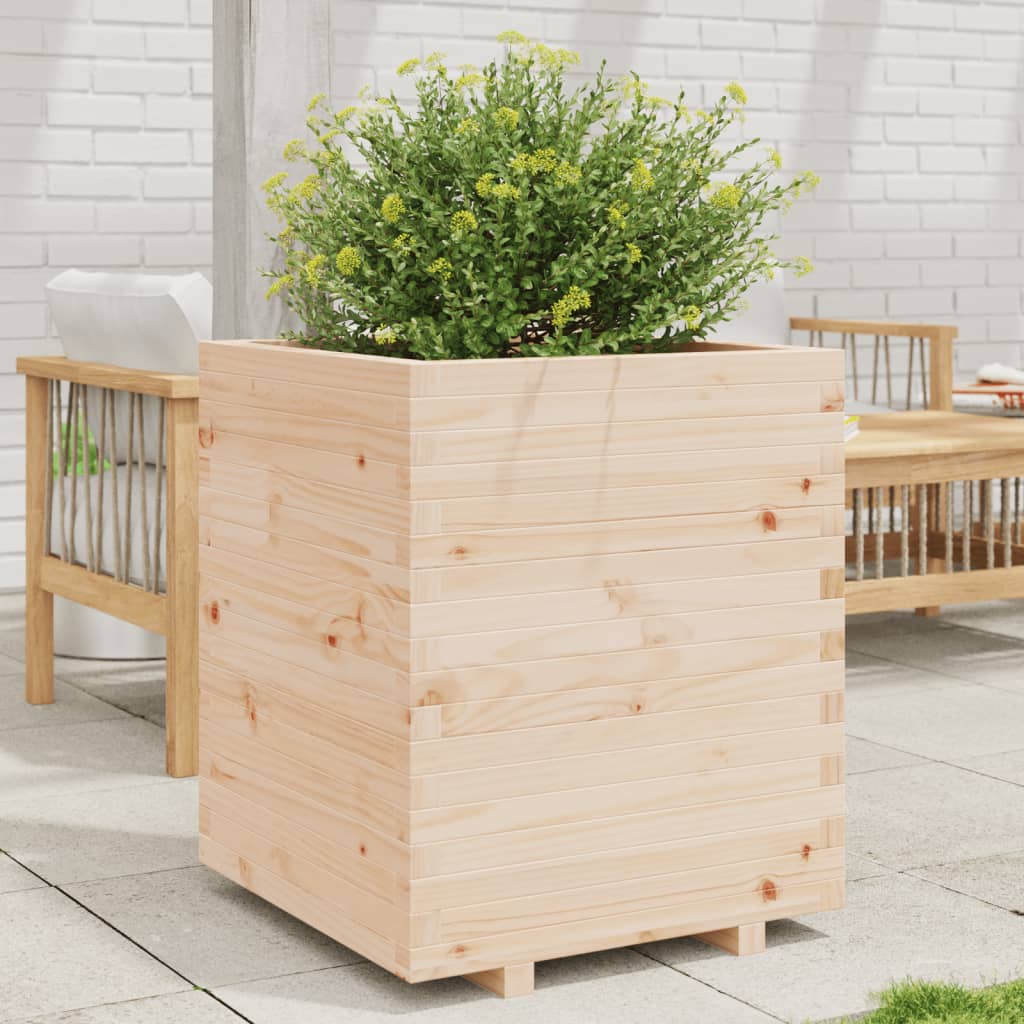 vidaXL Jardinera madera maciza de pino 60x60x72,5 cm