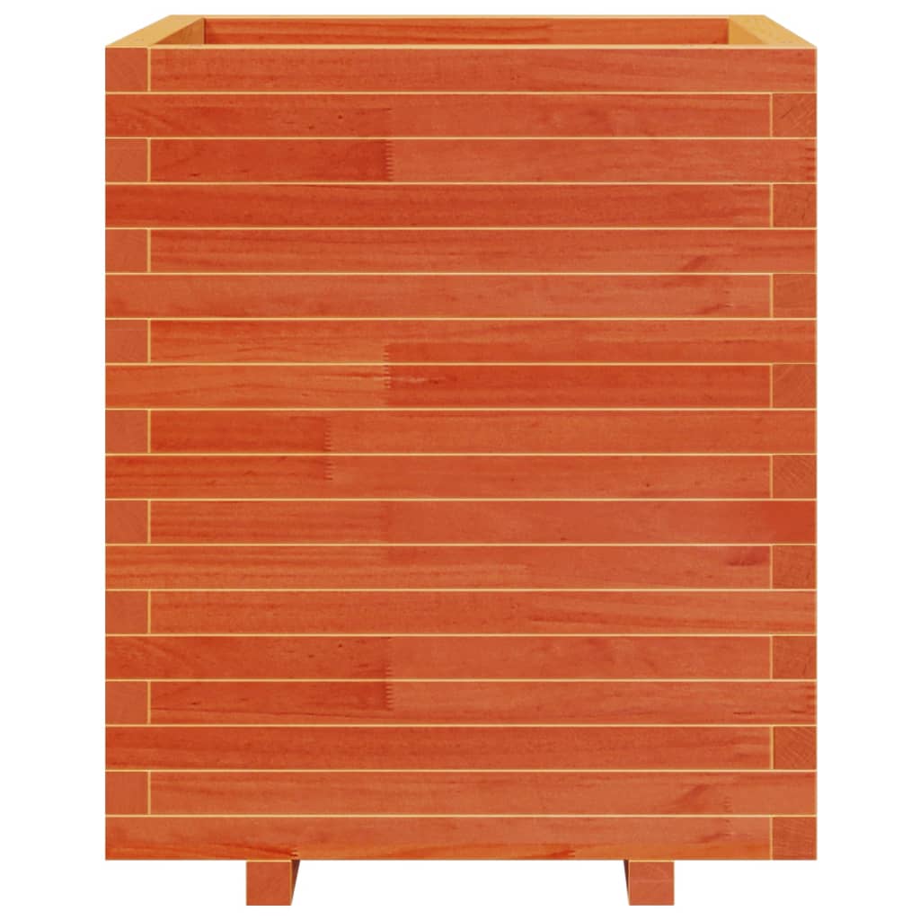 vidaXL Jardinera madera maciza de pino marrón cera 60x60x72,5 cm