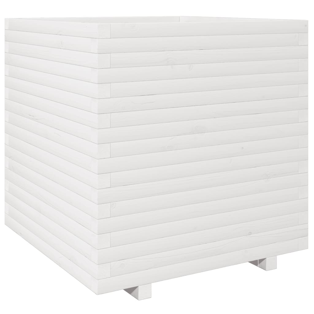 vidaXL Jardinera madera maciza de pino blanco 70x70x72,5 cm