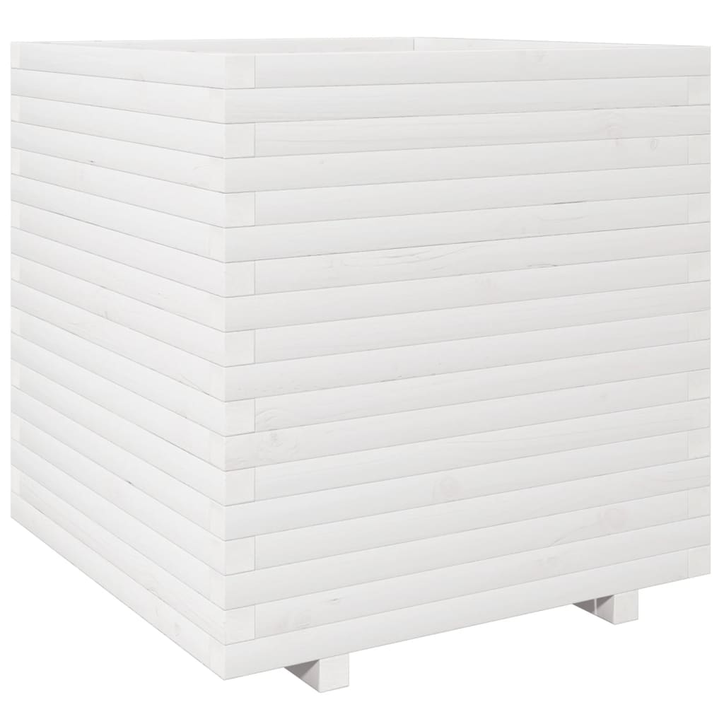 vidaXL Jardinera madera maciza de pino blanco 70x70x72,5 cm