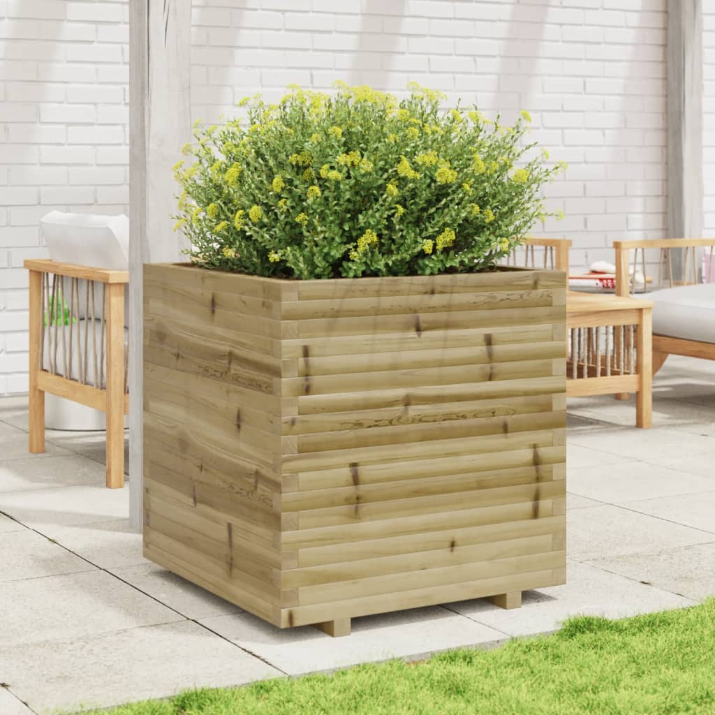 vidaXL Jardinera madera de pino impregnada 70x70x72,5 cm