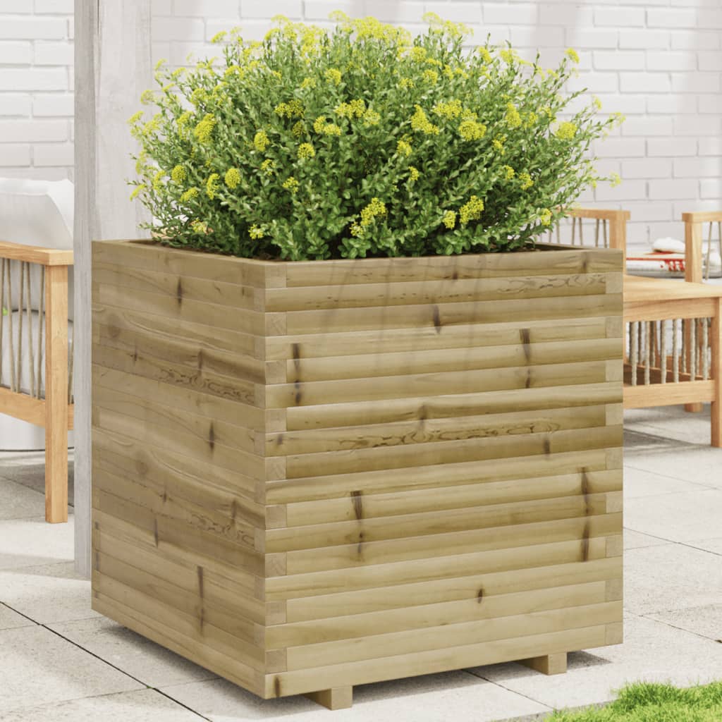 vidaXL Jardinera madera de pino impregnada 70x70x72,5 cm