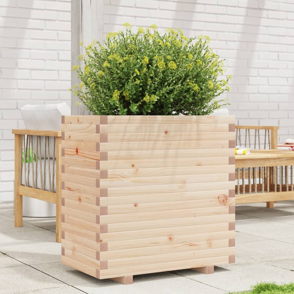 vidaXL Jardinera madera maciza de pino 70x40x72,5 cm