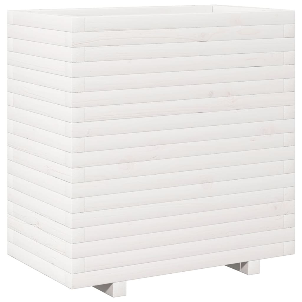 vidaXL Jardinera madera maciza de pino blanco 70x40x72,5 cm