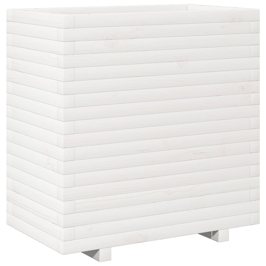 vidaXL Jardinera madera maciza de pino blanco 70x40x72,5 cm