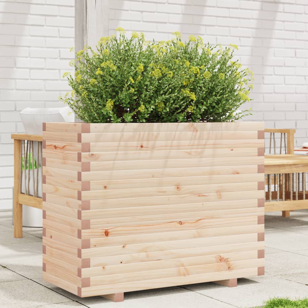 vidaXL Jardinera madera maciza de pino 90x40x72,5 cm