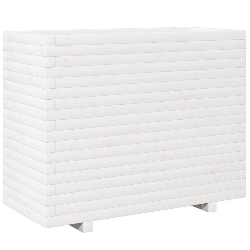 vidaXL Jardinera madera maciza de pino blanco 90x40x72,5 cm