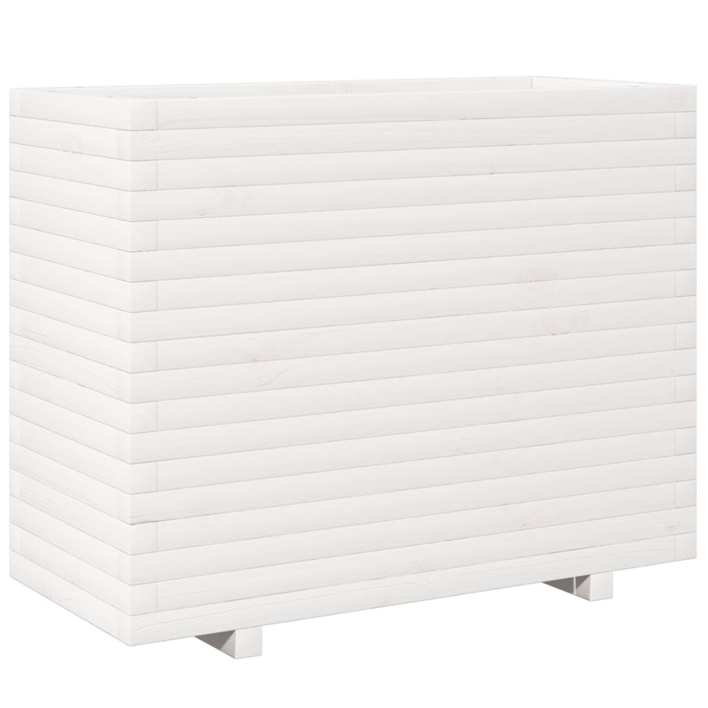 vidaXL Jardinera madera maciza de pino blanco 90x40x72,5 cm