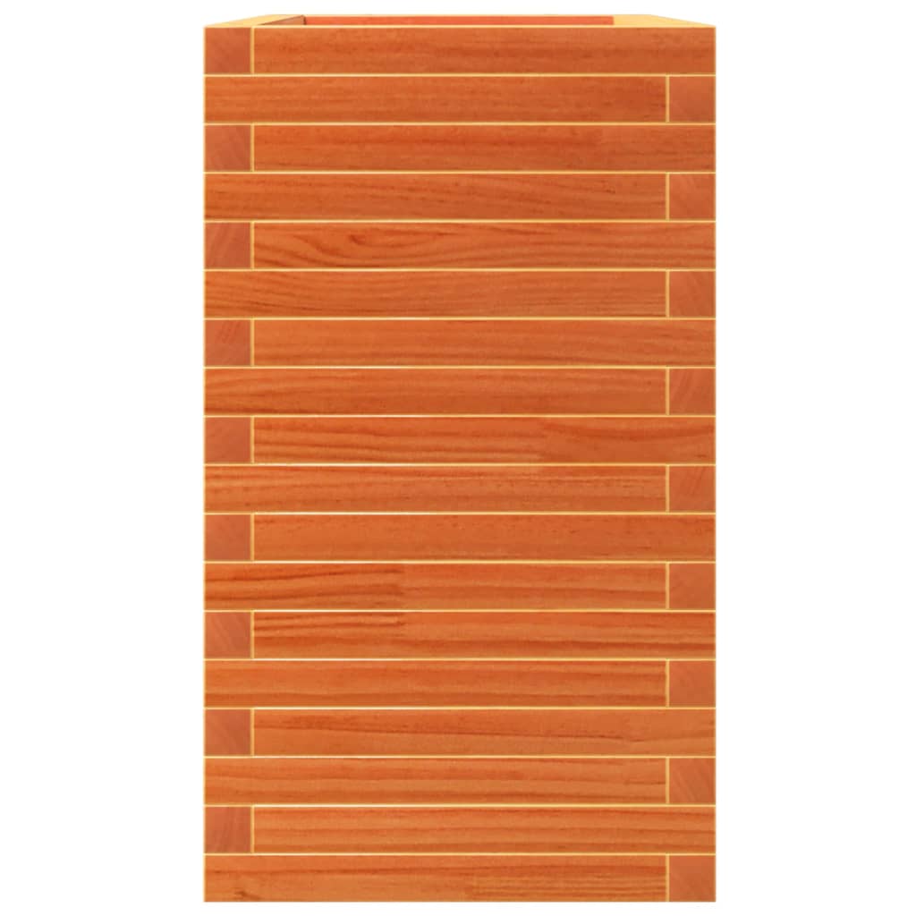 vidaXL Jardinera madera maciza de pino marrón cera 90x40x72,5 cm