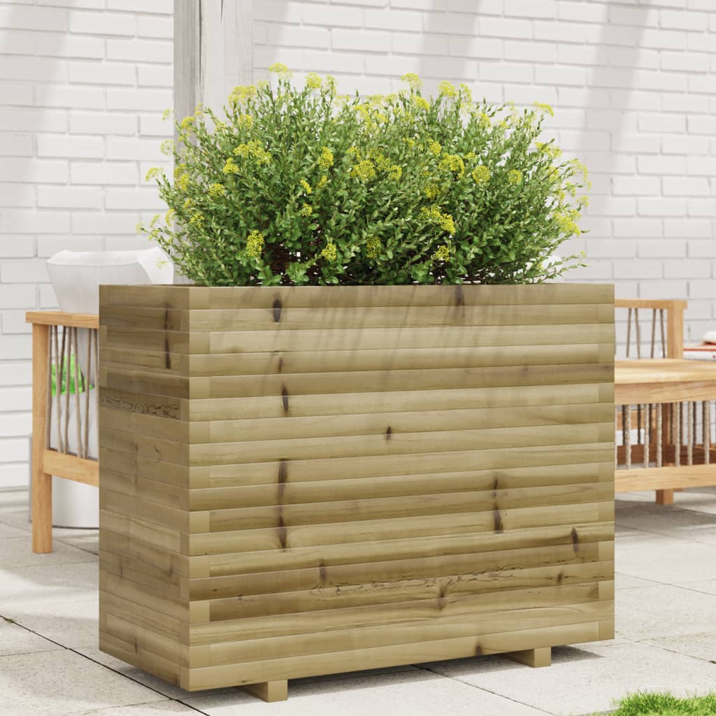 vidaXL Jardinera madera de pino impregnada 90x40x72,5 cm