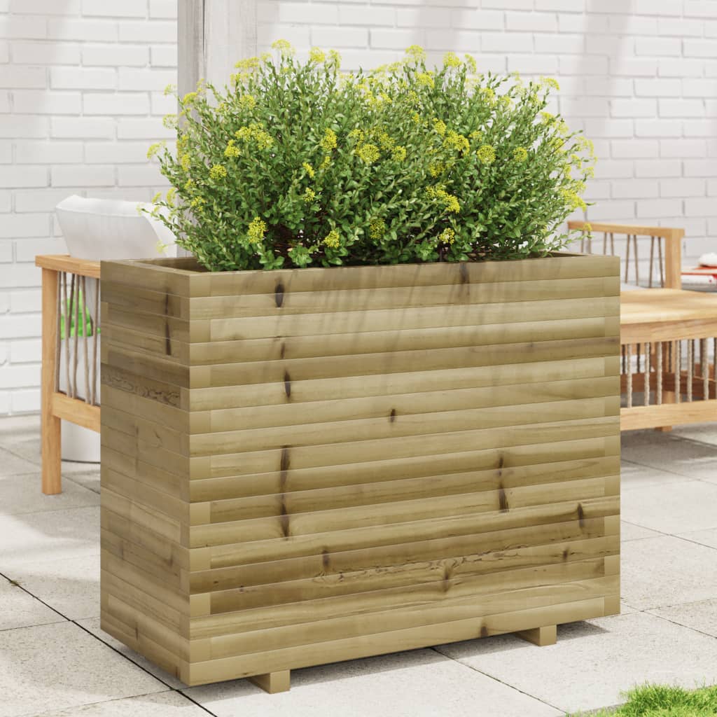 vidaXL Jardinera madera de pino impregnada 90x40x72,5 cm