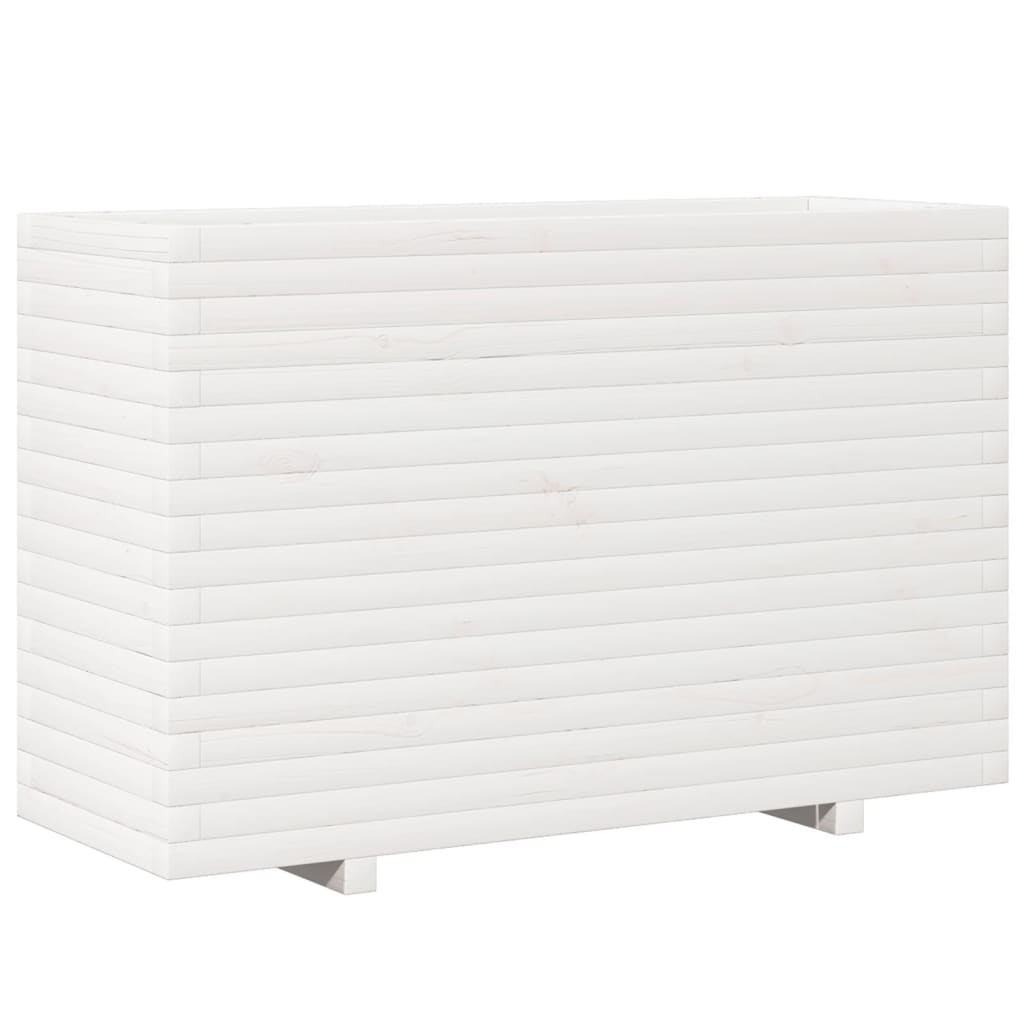 vidaXL Jardinera madera maciza de pino blanco 110x40x72,5 cm