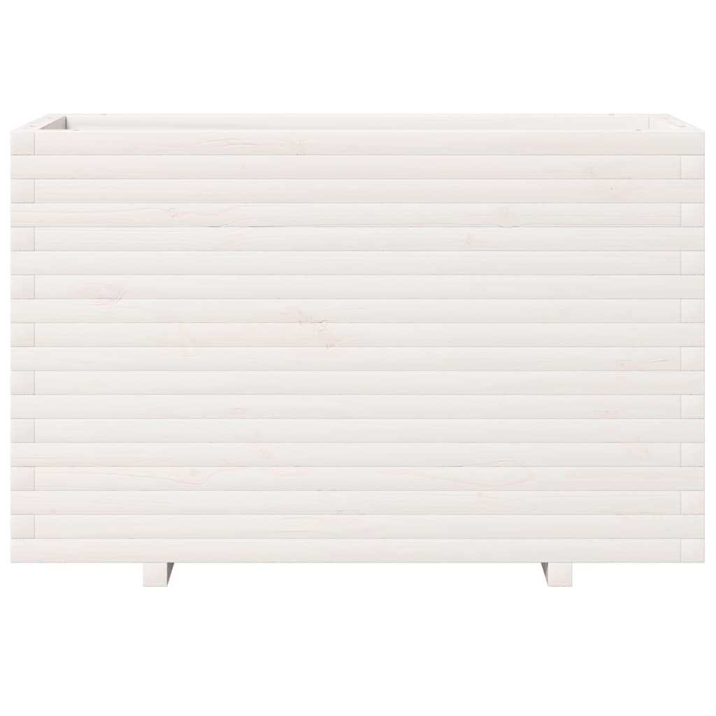 vidaXL Jardinera madera maciza de pino blanco 110x40x72,5 cm