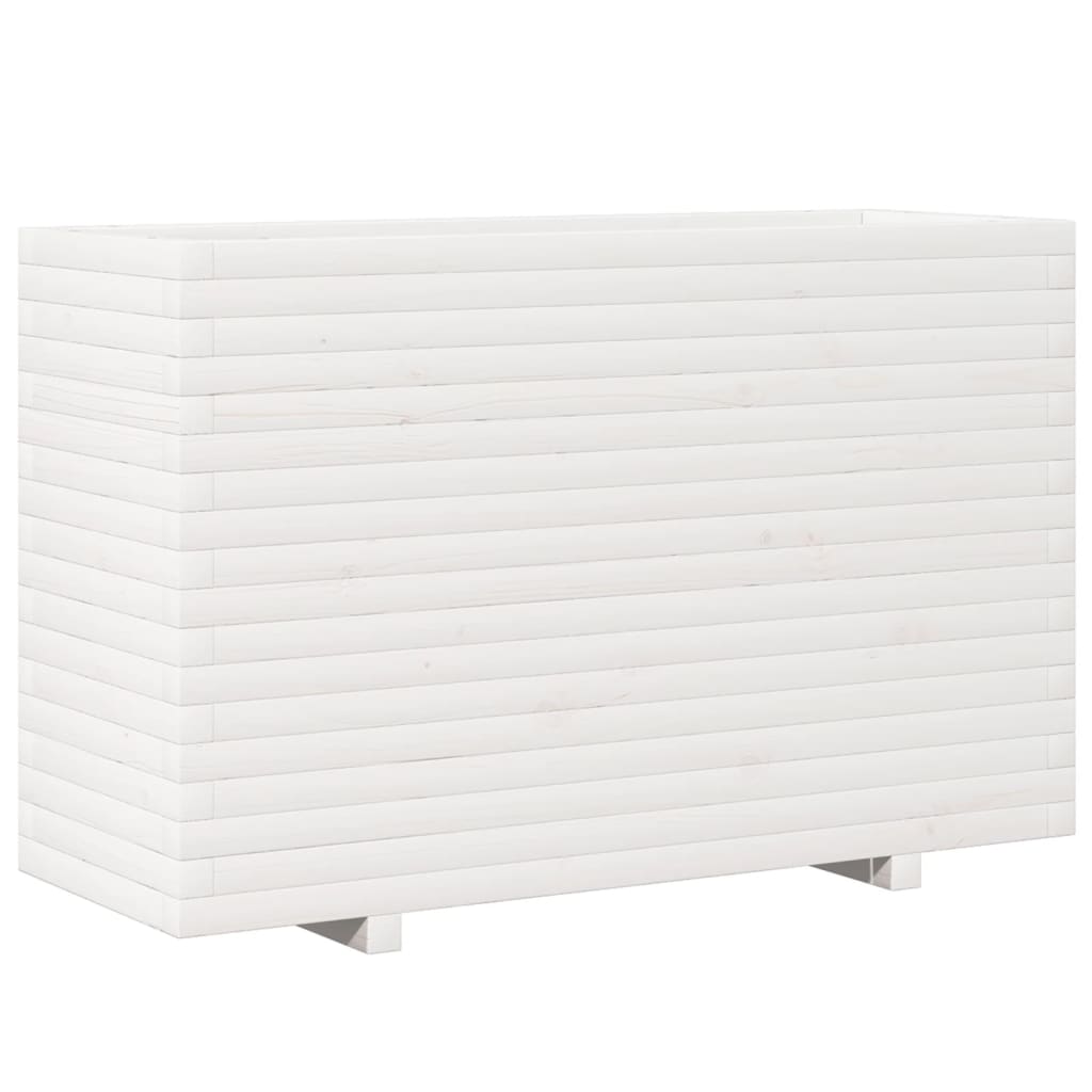 vidaXL Jardinera madera maciza de pino blanco 110x40x72,5 cm