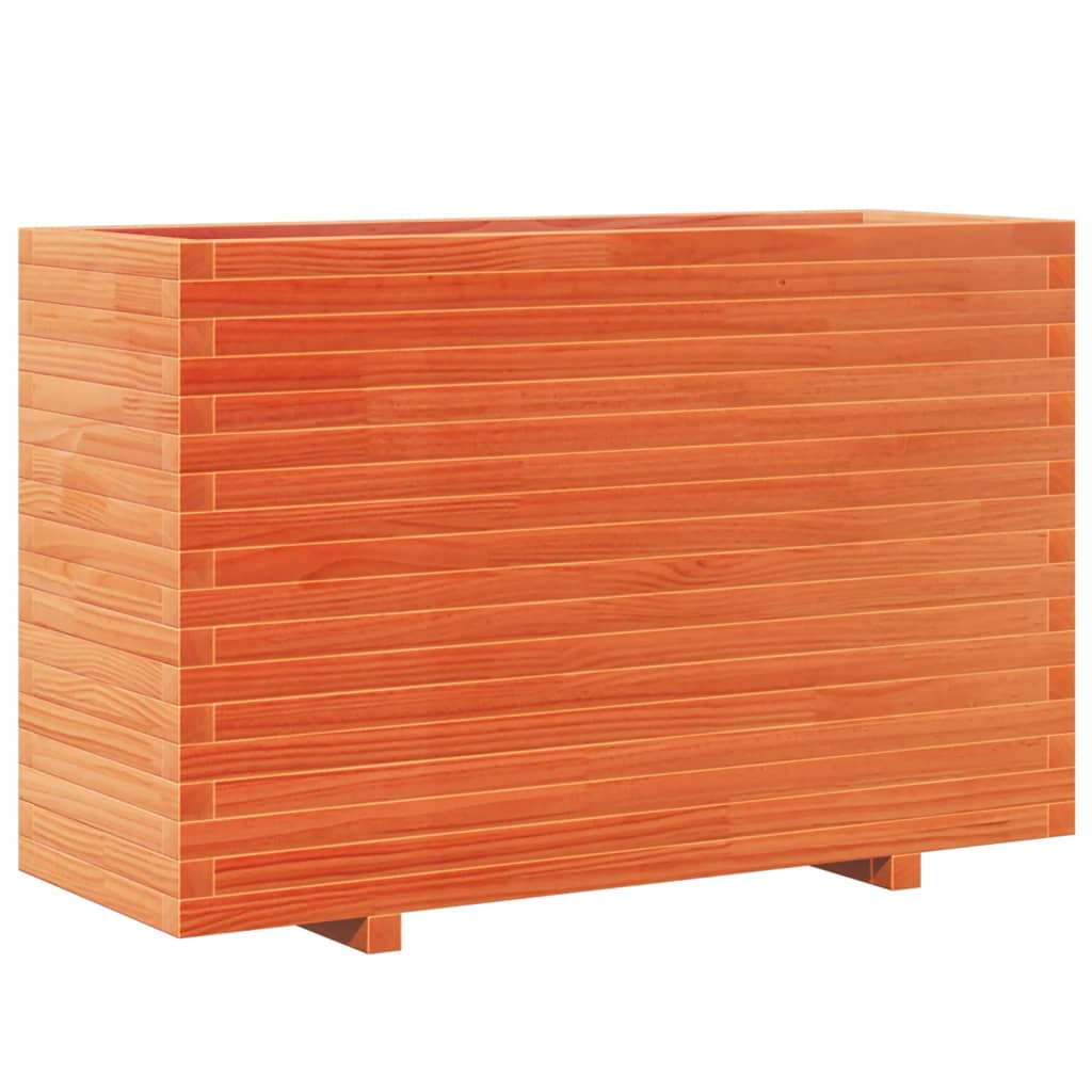 vidaXL Jardinera madera maciza de pino marrón cera 110x40x72,5 cm