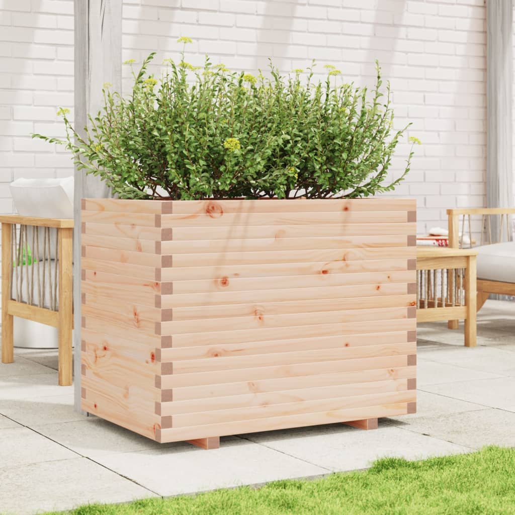 vidaXL Jardinera madera maciza de pino 90x60x72,5 cm