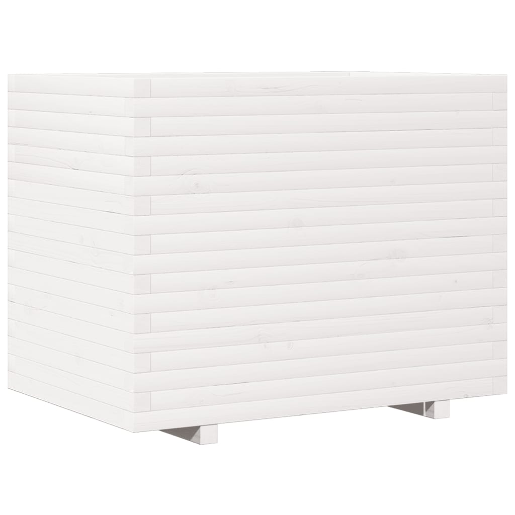 vidaXL Jardinera madera maciza de pino blanco 90x60x72,5 cm