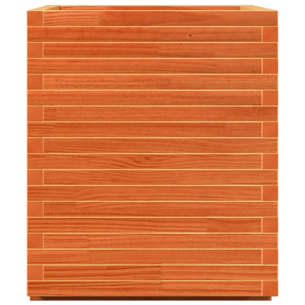 vidaXL Jardinera madera maciza de pino marrón cera 90x60x72,5 cm