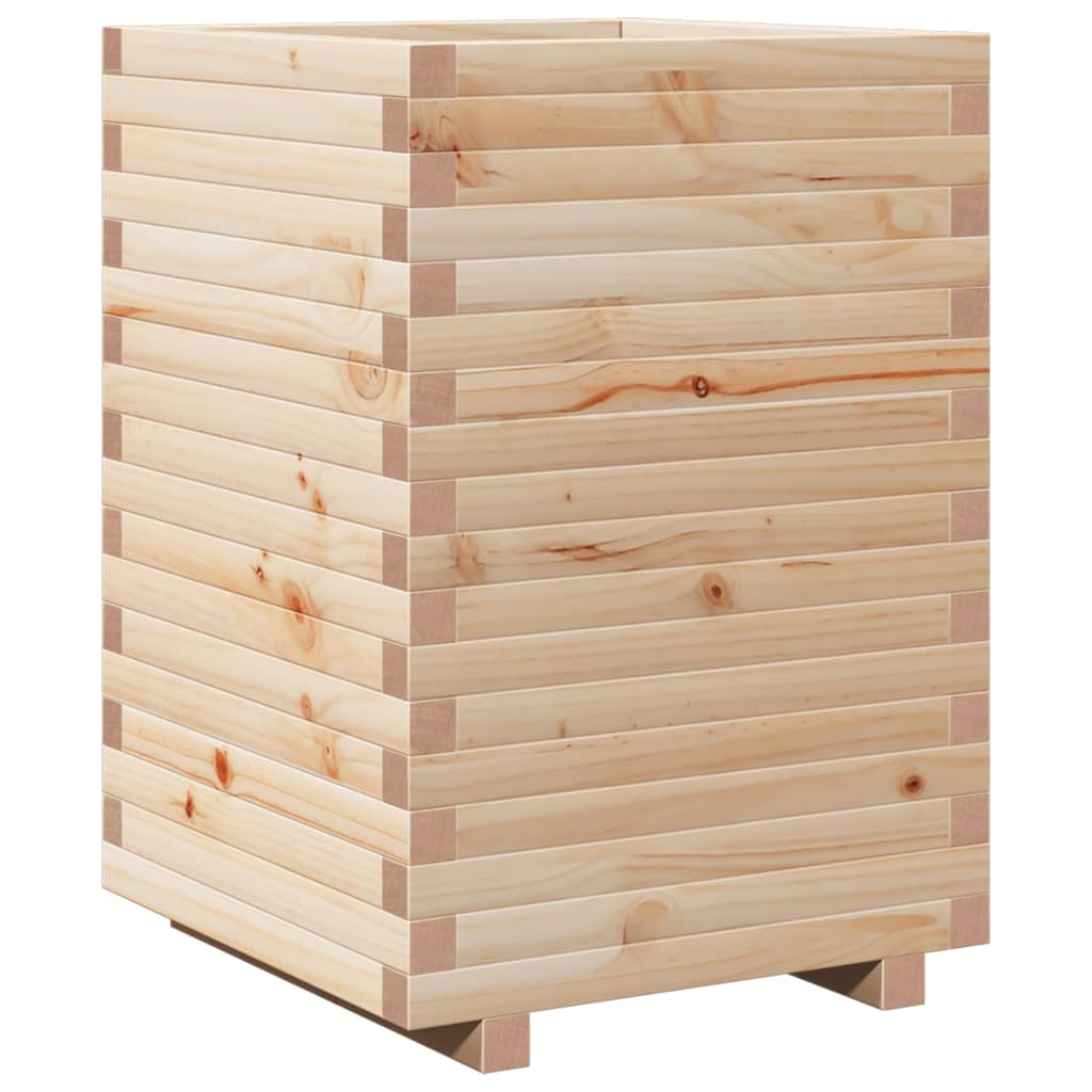 vidaXL Jardinera de madera maciza de pino 50x50x72 cm