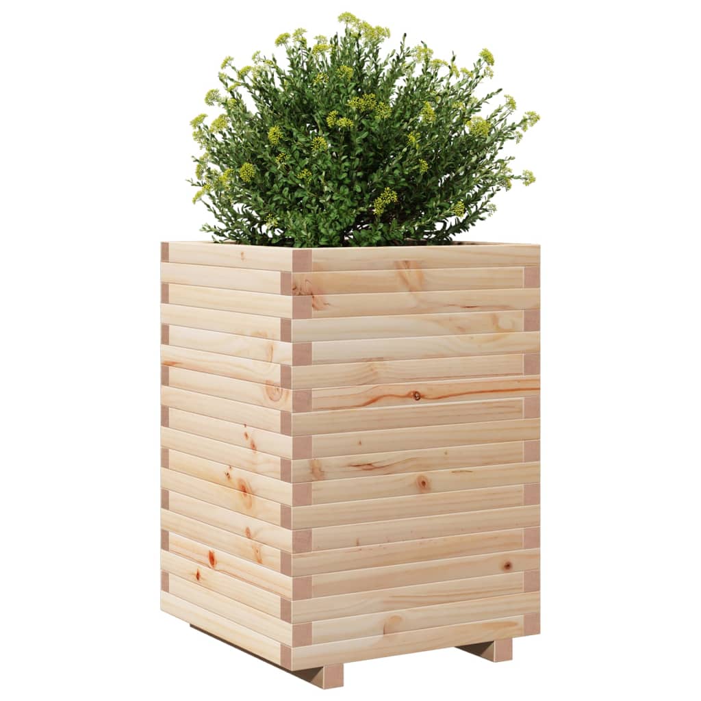 vidaXL Jardinera de madera maciza de pino 50x50x72 cm