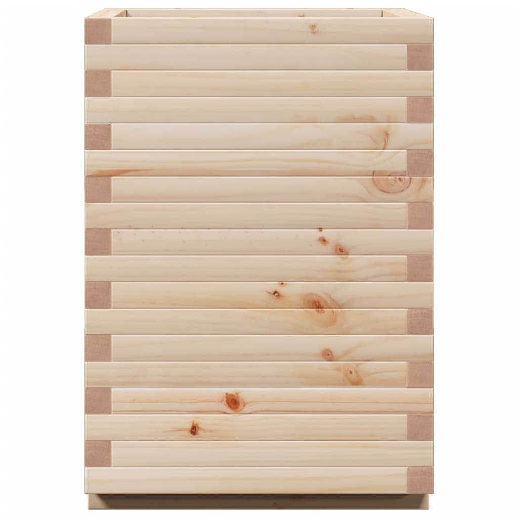 vidaXL Jardinera de madera maciza de pino 50x50x72 cm