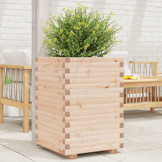 vidaXL Jardinera de madera maciza de pino 50x50x72 cm