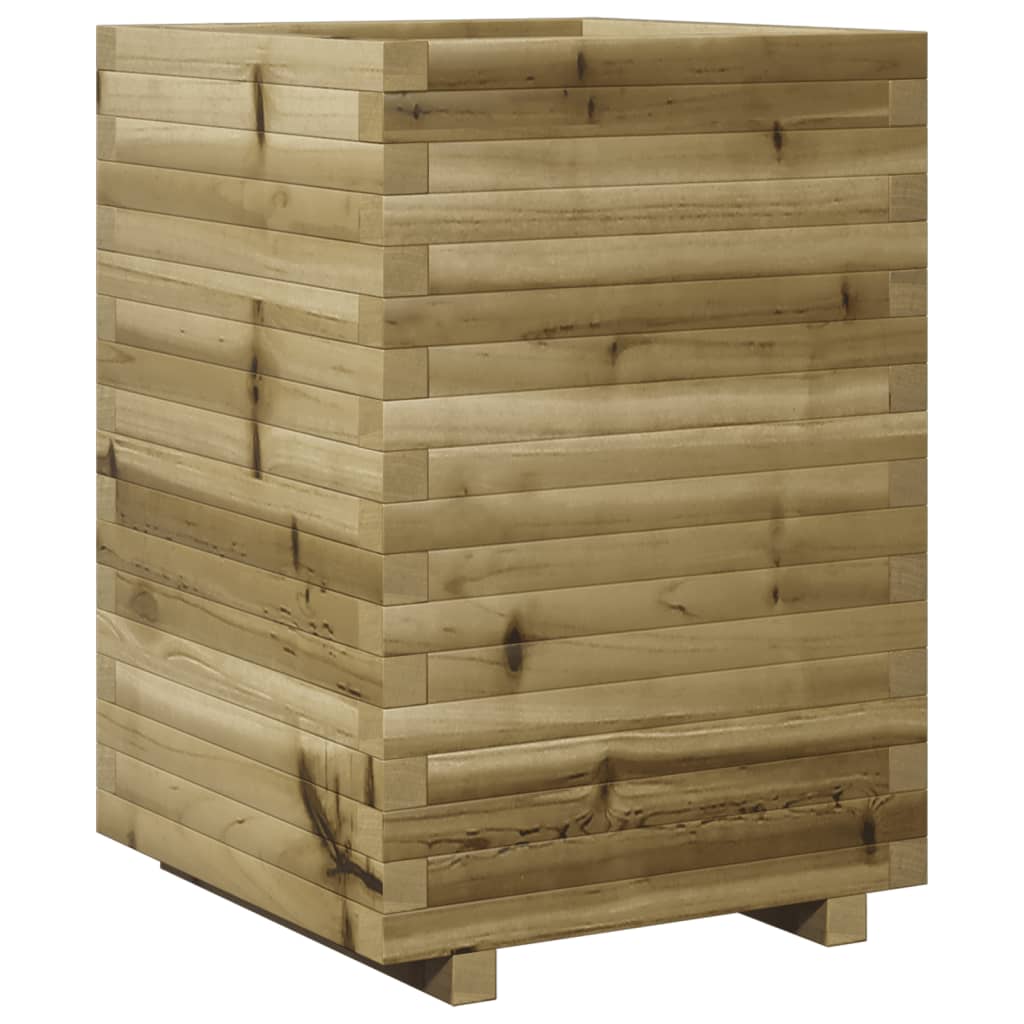 vidaXL Jardinera de madera de pino impregnada 50x50x72 cm