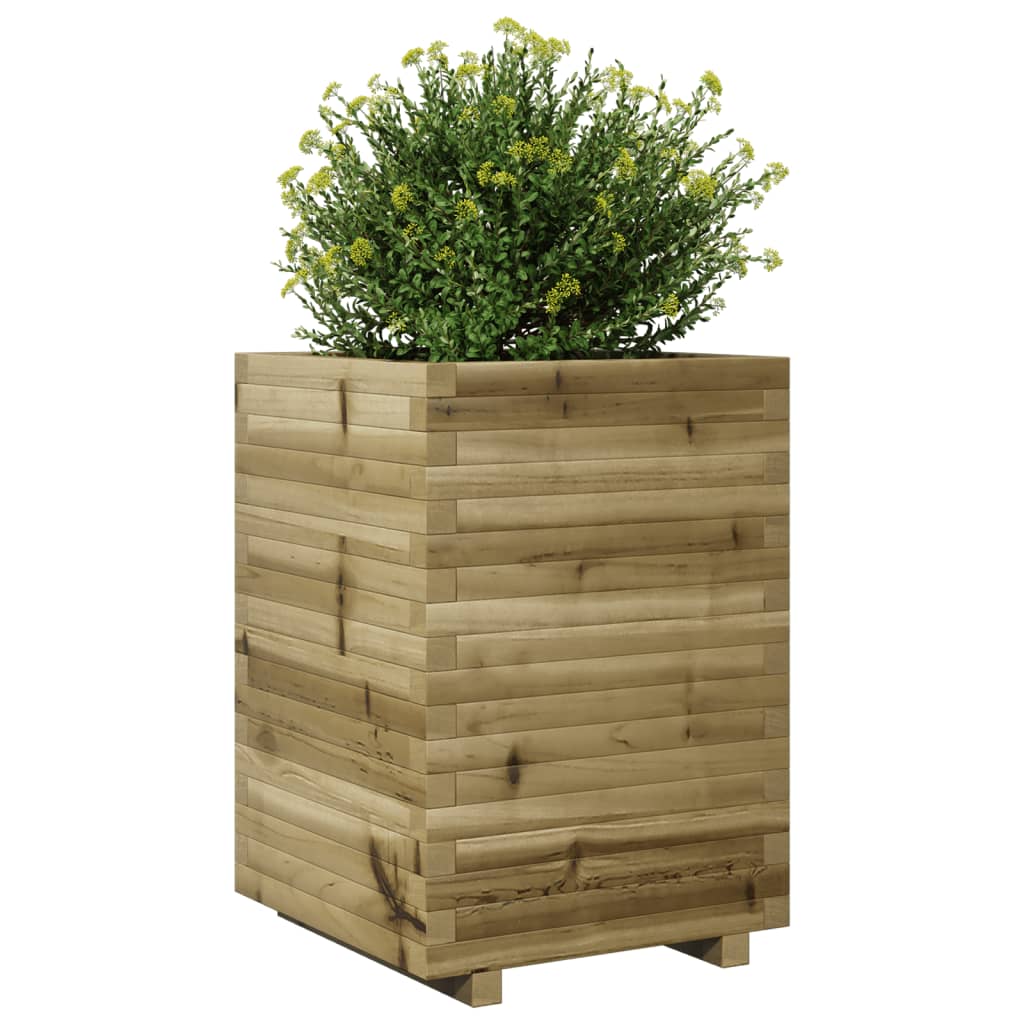 vidaXL Jardinera de madera de pino impregnada 50x50x72 cm