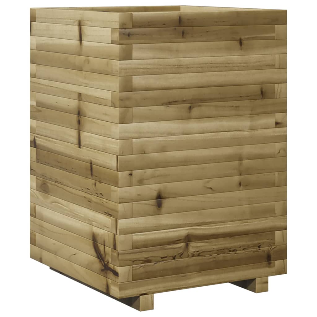 vidaXL Jardinera de madera de pino impregnada 50x50x72 cm