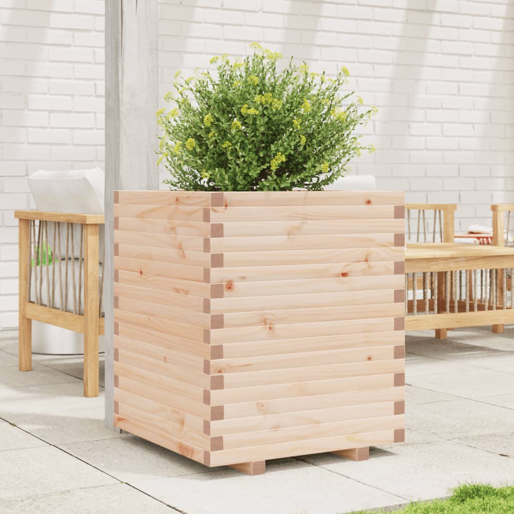 vidaXL Jardinera madera maciza de pino 60x60x72 cm