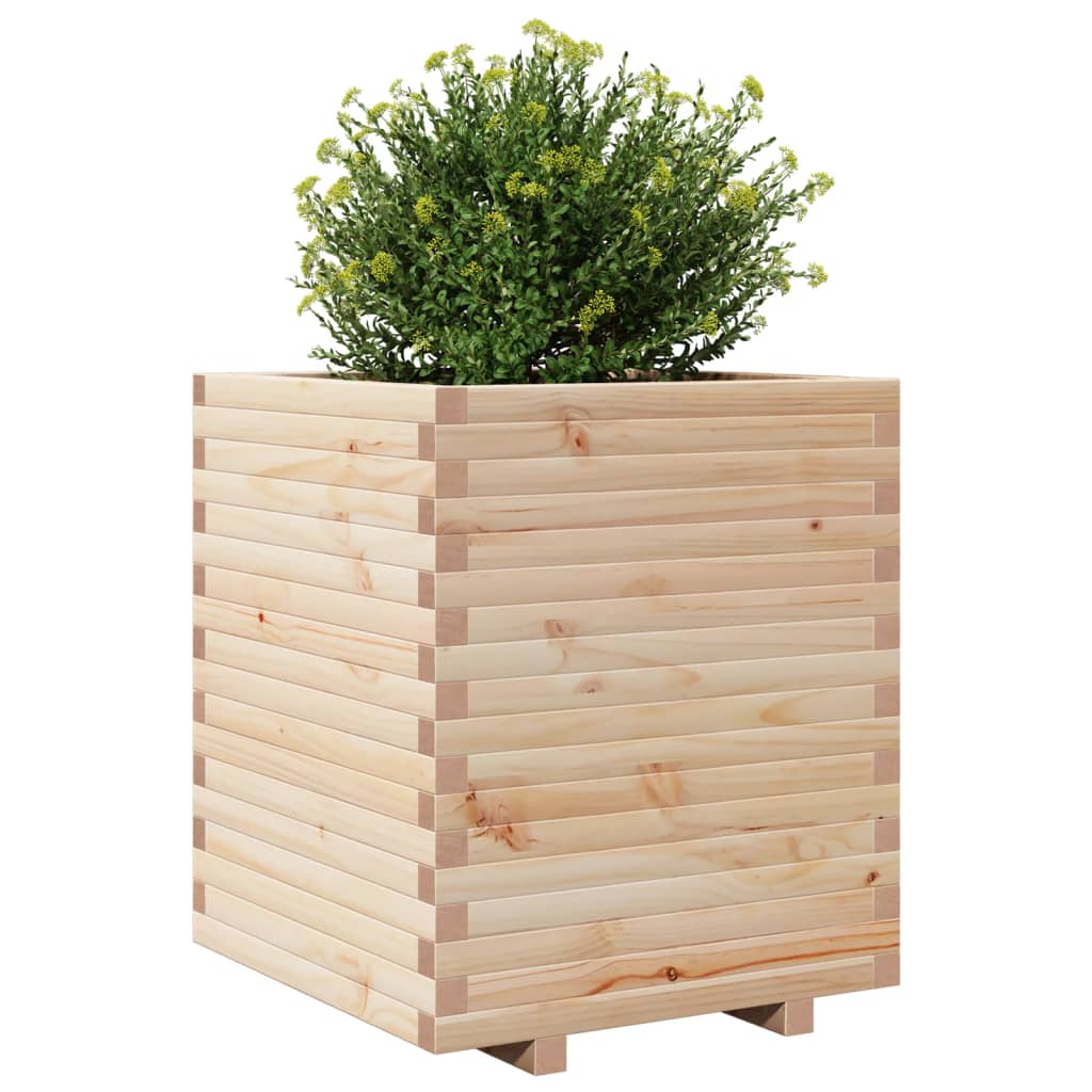 vidaXL Jardinera madera maciza de pino 60x60x72 cm