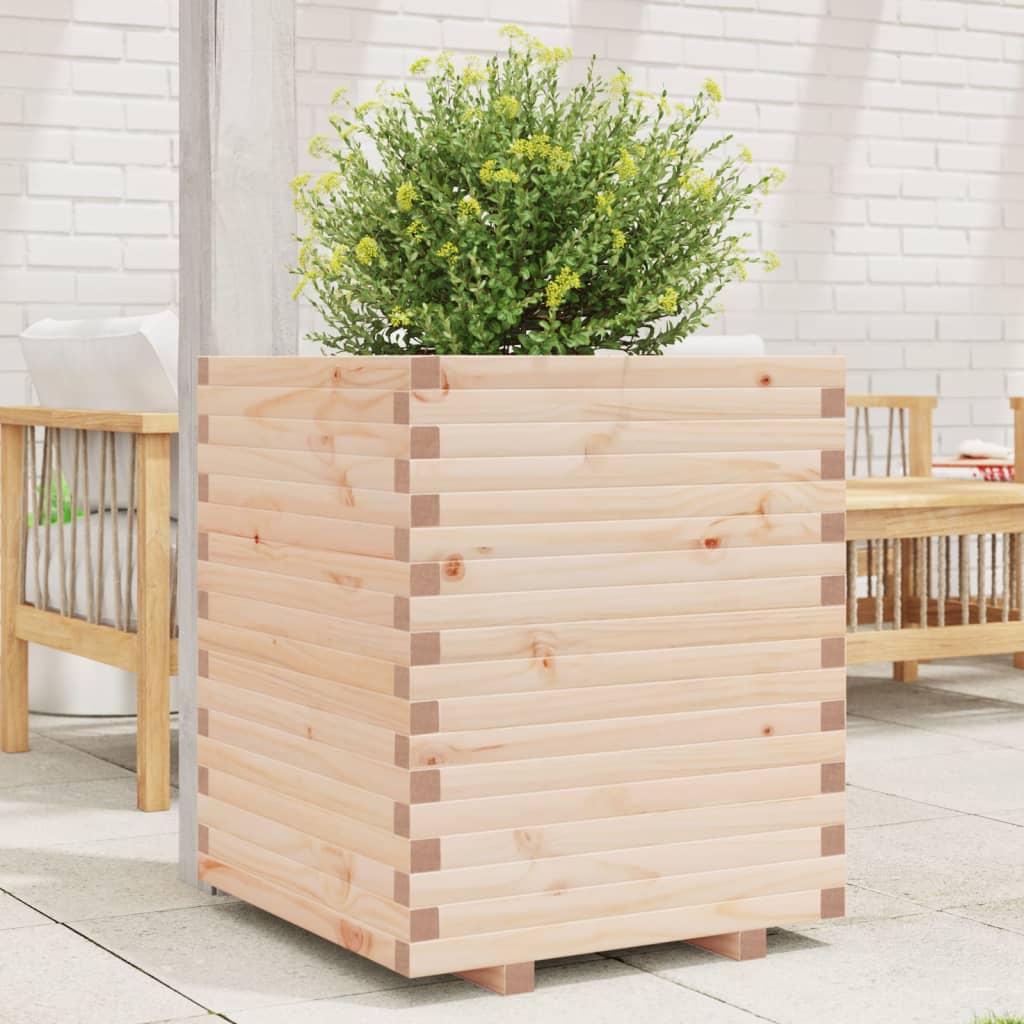 vidaXL Jardinera madera maciza de pino 60x60x72 cm