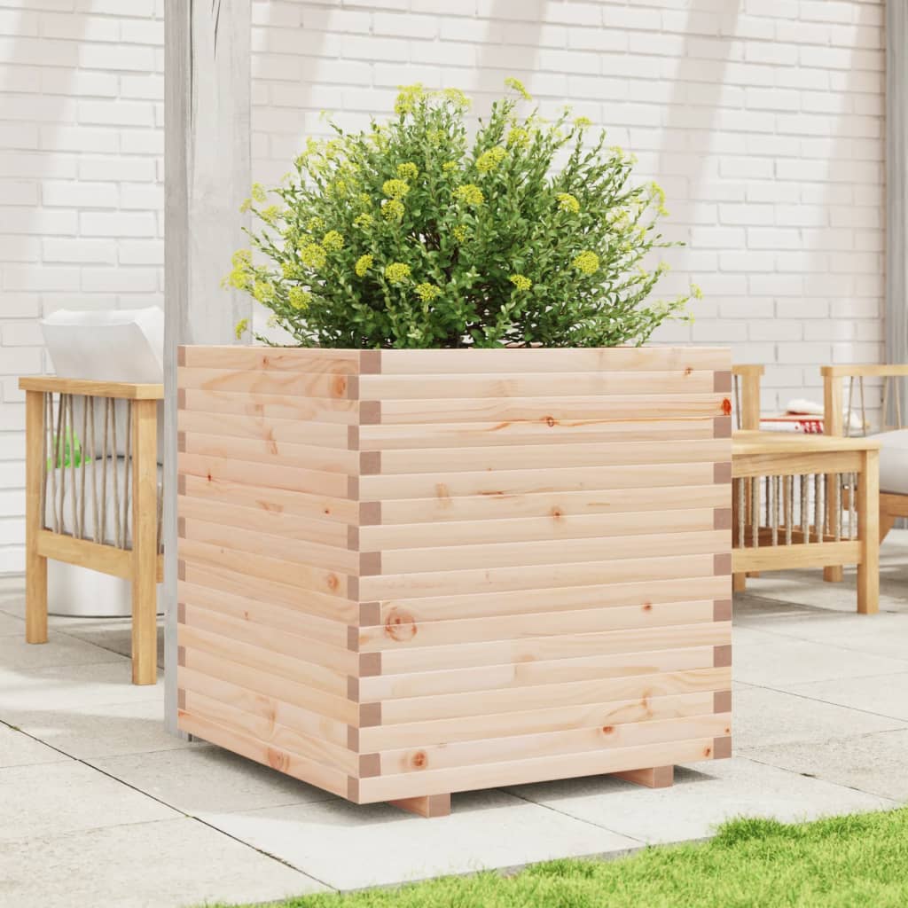 vidaXL Jardinera madera maciza de pino 70x70x72 cm