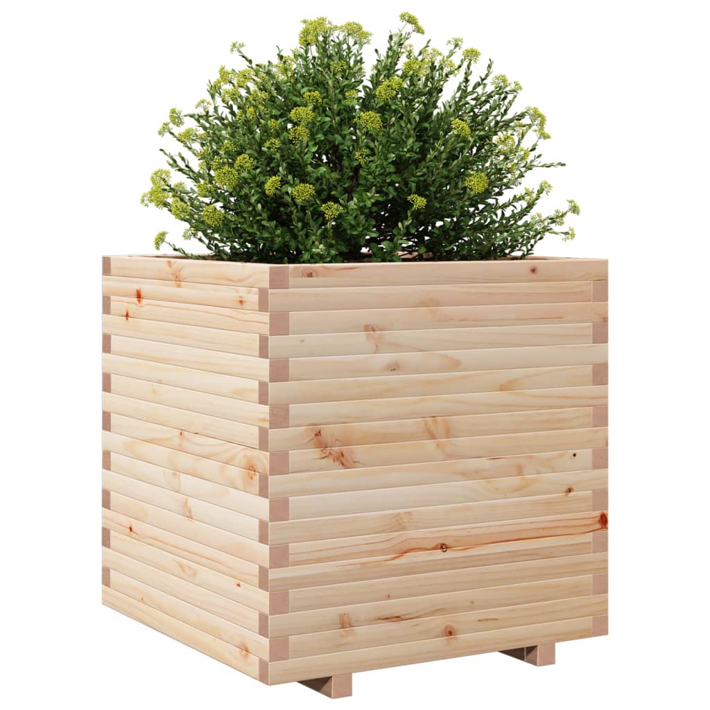 vidaXL Jardinera madera maciza de pino 70x70x72 cm