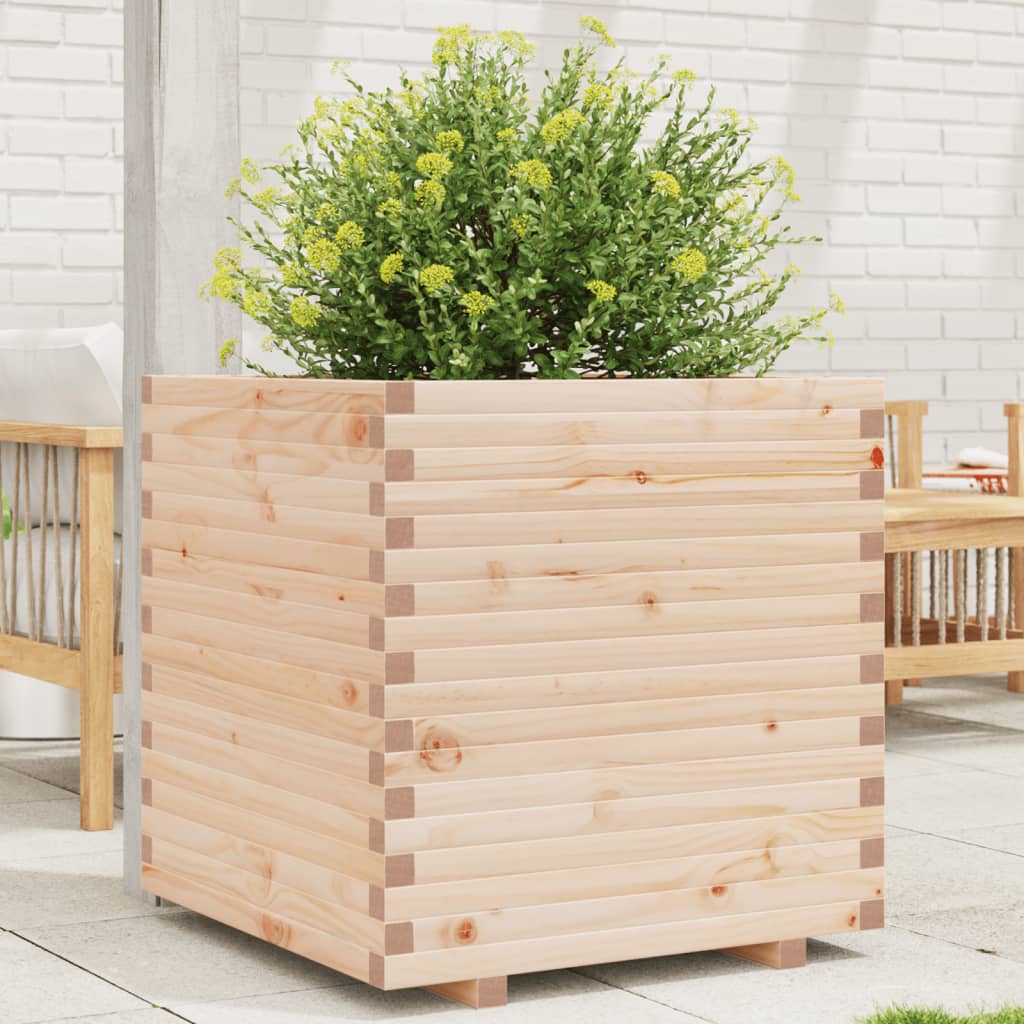 vidaXL Jardinera madera maciza de pino 70x70x72 cm