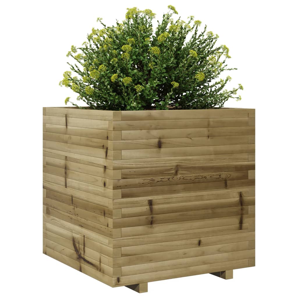 vidaXL Jardinera de madera de pino impregnada 70x70x72 cm