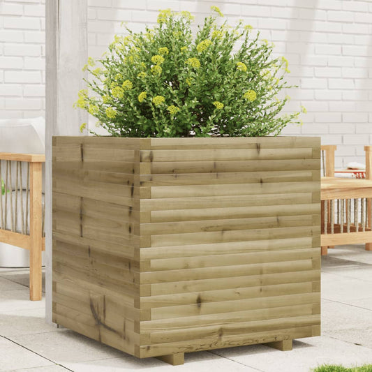 vidaXL Jardinera de madera de pino impregnada 70x70x72 cm