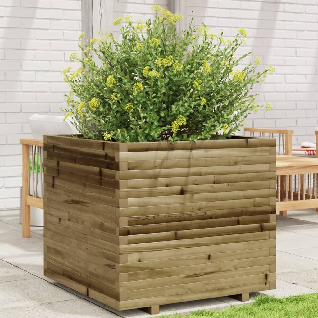 vidaXL Jardinera de madera de pino impregnada 80x80x72 cm