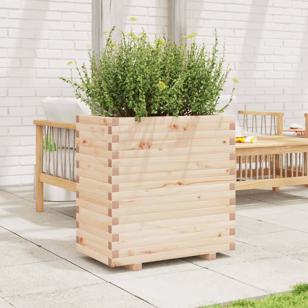 vidaXL Jardinera madera maciza de pino 70x40x72 cm