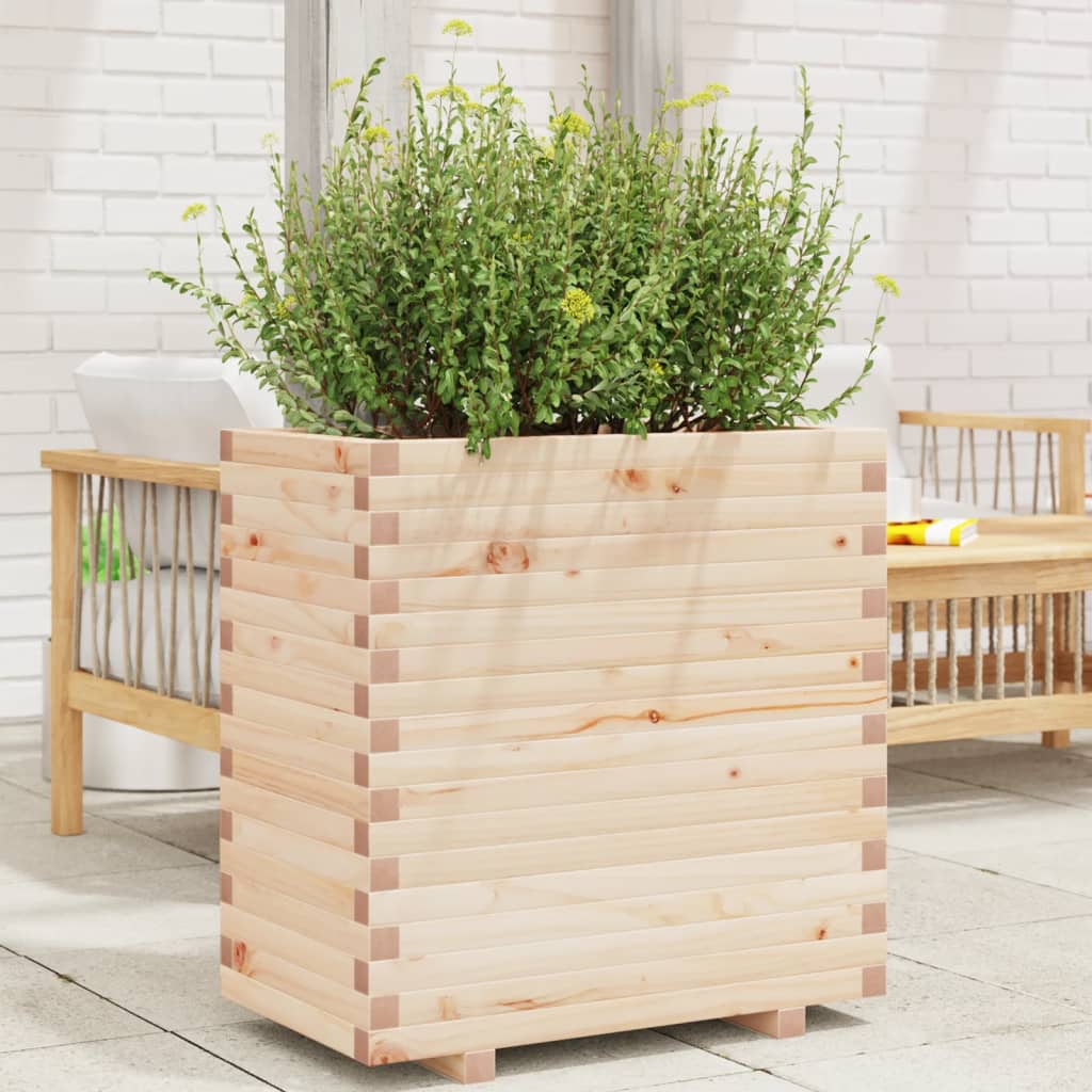 vidaXL Jardinera madera maciza de pino 70x40x72 cm