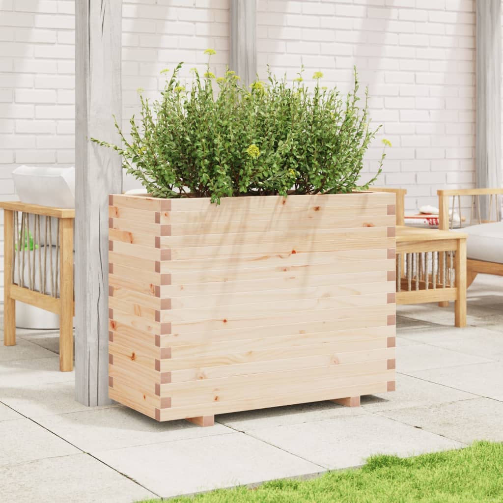 vidaXL Jardinera madera maciza de pino 90x40x72 cm